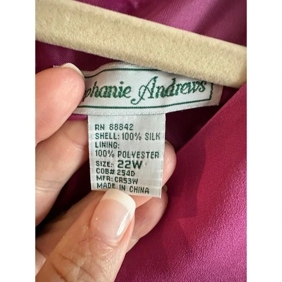 Stephanie Andrews 100% Silk Dress V Neck Sleeveless Women's Plus size 22W NWT - Picture 4 of 7